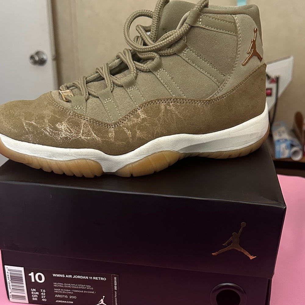 Nike Air Jordan 11 Retro Olive Brown Sneakers